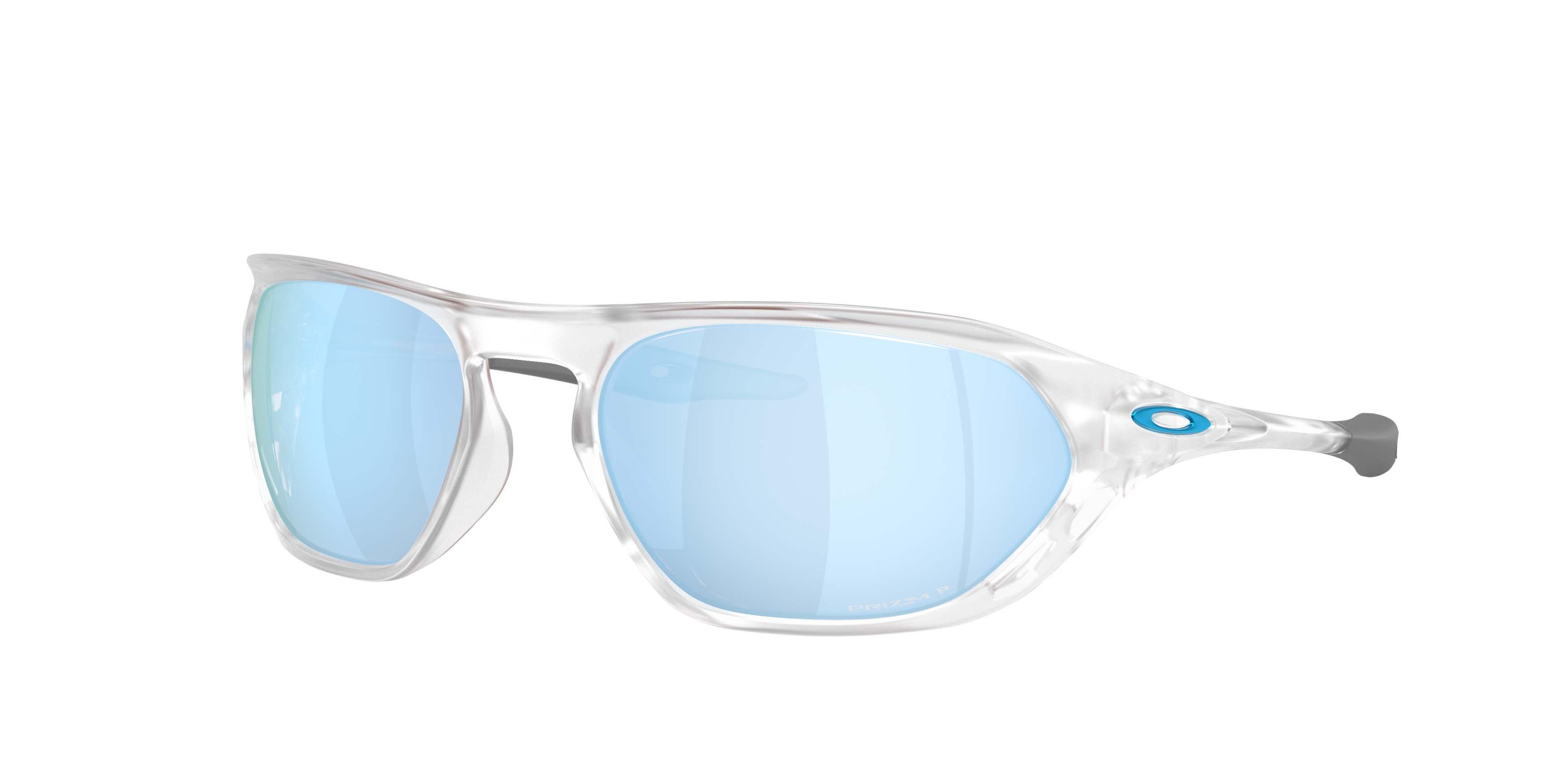 Oakley Cage Jacket Prizm Deep Water Polarized Sunglasses - Matte Clear - CLEAR/BLUE